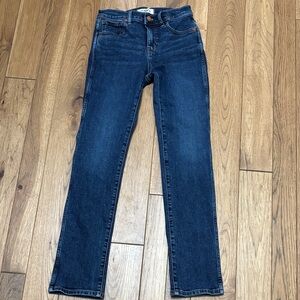 Madewell Women's Mid Rise Stovepipe Jeans in Dark Blue Wash